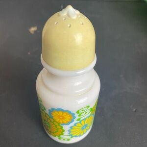 Vintage Floral Milk Glass Shaker